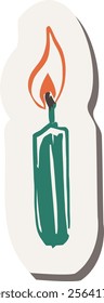 candle sticker in hand drawing sketch doodle style