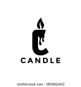 candle store logo, letter c candle logo idea