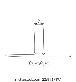 Una vela en una línea continua y elegante. Símbolo de fiesta o de religión.