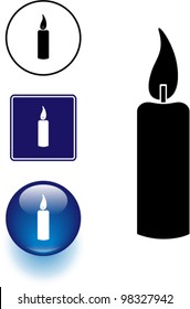 candle symbol sign and button