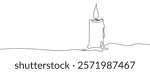 The candle that has been lit Line art vector illustration with transparent background.