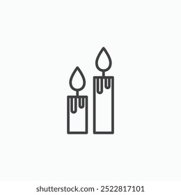 Candle thin liner icon isolated