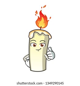 candle thumbs up mascot vector cartoon illustration