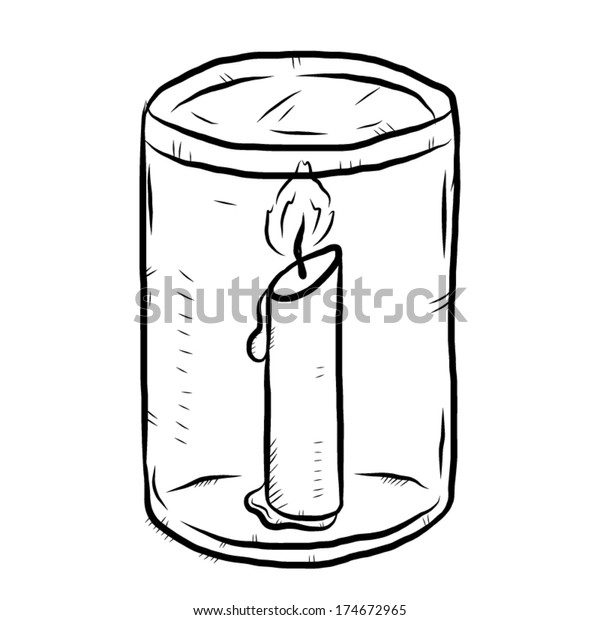 Candle Under Glass Cartoon Vector Illustration Stock Vector (Royalty Free) 174672965 Shutterstock
