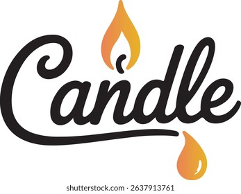 candle vector art typography design