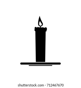 Candle Vector black icon on white background.