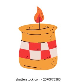 Candle vector cartoon illustration isolated on a white background.