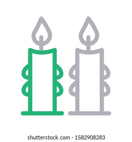 candle vector color line icon 