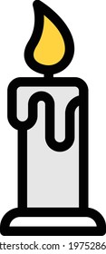 candle vector color line icon