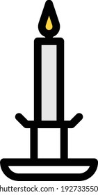 candle vector colour line icon