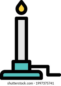 candle vector colour line icon