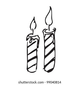 Candle Vector Doodle