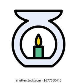 candle vector flat color icon 