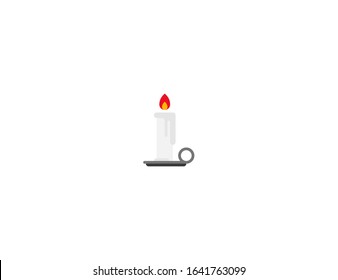 Candle vector flat icon. Isolated candle light emoji illustration 