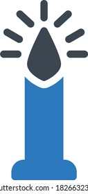 candle vector glyph color icon 