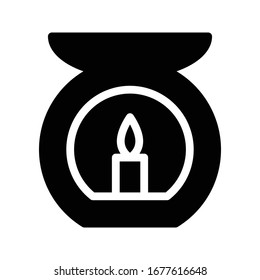 icono plano de glifo vectorial de velas 