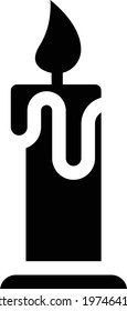 candle vector glyph flat icon