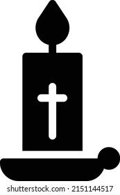 candle vector glyph flat icon