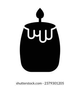 Candle Vector Glyph Icon For Personal And Commercial Use.
