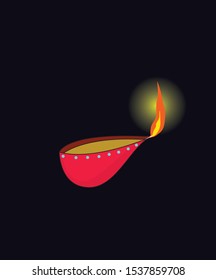 Candle vector graphic design for Diwali.