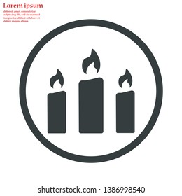 candle vector icon 10 eps , Lorem ipsum Flat design