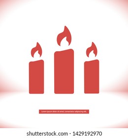candle vector icon 10 eps , Lorem ipsum Flat design
