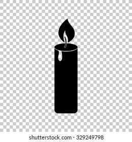 candle vector icon - black illustration