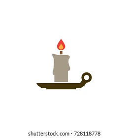 Candle vector icon black isolated on white background color