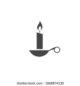Candle Vector Icon Black and White Design Graphic