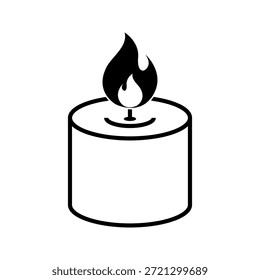 Kerzen-Vektorsymbol. Brennendes Kerzen-Symbol. Kerzen-Vektorsymbol. Kerzen flammende flache Symbole.