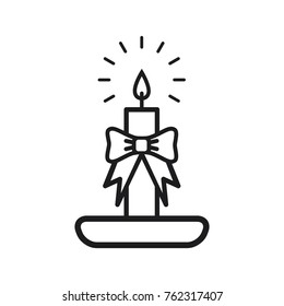 candle vector icon, christmas candle icon 