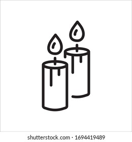Kerzen-Vektorillustration-Symbol. Kerzen-Flachbild-Design. Kerze mit Flammensymbol-Piktogramm. 