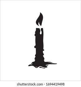 Candle vector icon. Candle flat sign design. Candle with flame symbol pictogram. 