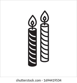 Candle vector icon. Candle flat sign design. Candle with flame symbol pictogram. 