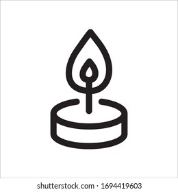 Candle vector icon. Candle flat sign design. Candle with flame symbol pictogram. 