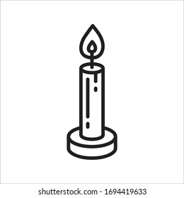 Candle vector icon. Candle flat sign design. Candle with flame symbol pictogram. 