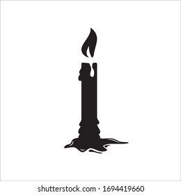 Candle vector icon. Candle flat sign design. Candle with flame symbol pictogram. 
