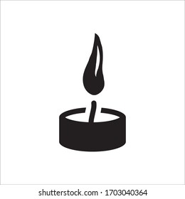 Candle vector icon. Candle flat sign design. Candle with flame symbol pictogram. 