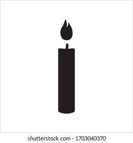 Candle vector icon. Candle flat sign design. Candle with flame symbol pictogram. 
