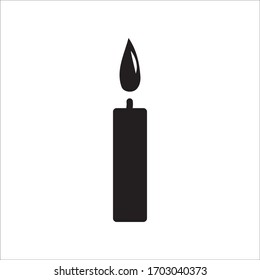 Candle vector icon. Candle flat sign design. Candle with flame symbol pictogram. 