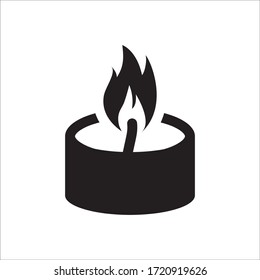 Candle vector icon. Candle flat sign design. Candle symbol pictogram. 