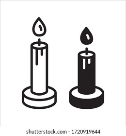 Candle vector icon. Candle flat sign design. Candle symbol pictogram. 