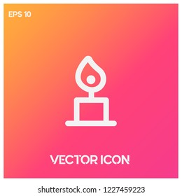 Candle vector icon illustration isolated on gradient background.Premium quality.