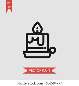 Candle vector icon, illustration symbol