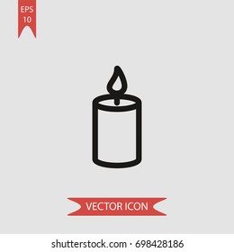 Candle vector icon, illustration symbol