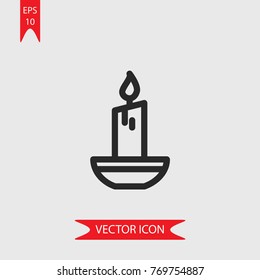 Candle vector icon, illustration symbol