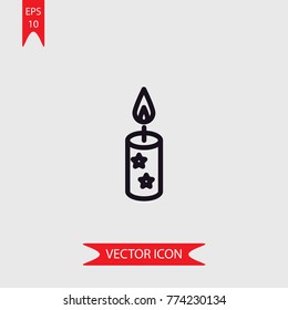 Candle vector icon, illustration symbol