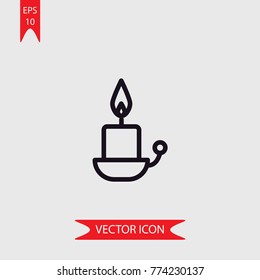 Candle vector icon, illustration symbol