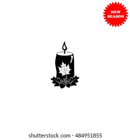 Candle vector icon isolated on white background.