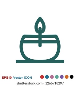 Candle vector icon. Light concept. Can be used for topics like celebration, holiday, decoration. Candles icons